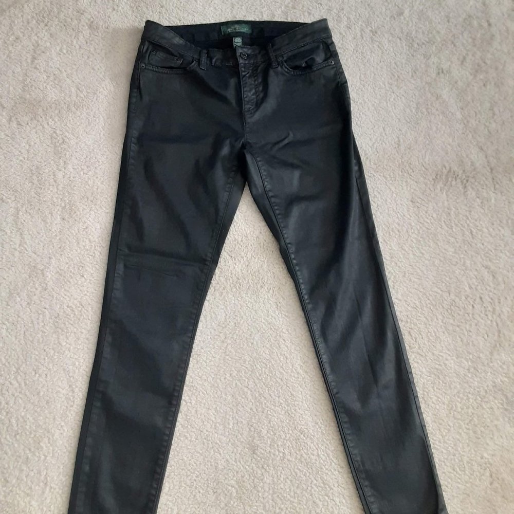 Ralph Lauren Black shiny jeans size 8